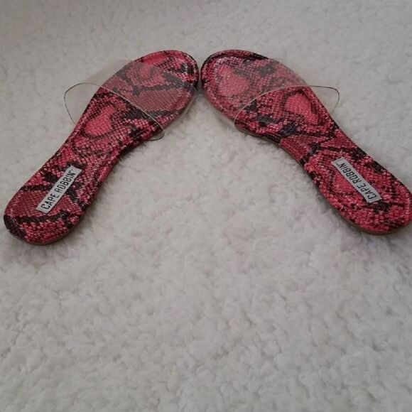 Cape Robbin Fonda Pink Snake Skin Slides - Picture 4 of 7